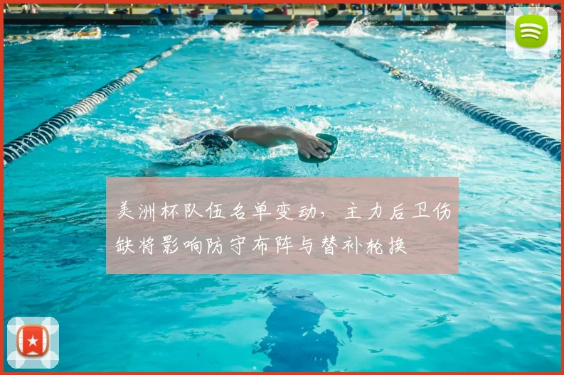 美洲杯队伍名单变动，主力后卫伤缺将影响防守布阵与替补轮换